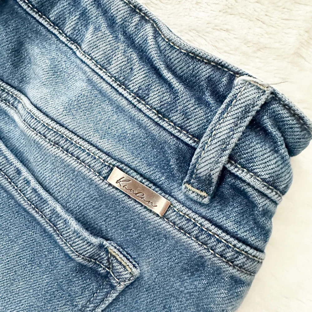 KANCAN High Rise Distressed Straight Taper Jean - Picture 4 of 9